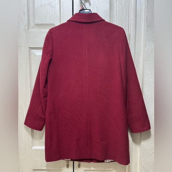 Brooks Brothers Women 4 Cranberry Wool /Cashmere Single Breasted Car Coat - Picture 2 of 14